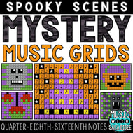 Spooky Mystery Music Grids - Quarter, Eighth and Sixteenth Notes Digital Resources Thumbnail